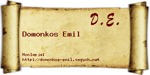Domonkos Emil névjegykártya